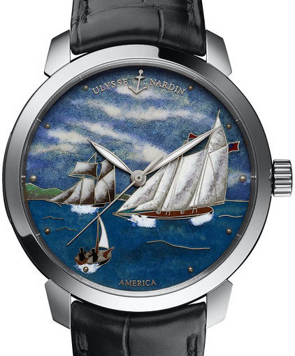 Fake Ulysse Nardin 8150-111-2 / AMERICA Classico Enamel Classico Schooner America 2016 watch